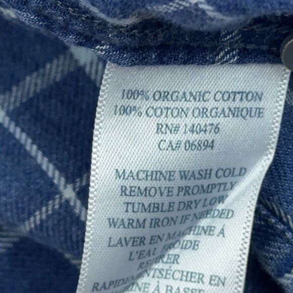 Faherty Shirt Mens Size Small Blue Plaid Long Sleeve Button Up Organic Cotton - Picture 8 of 10